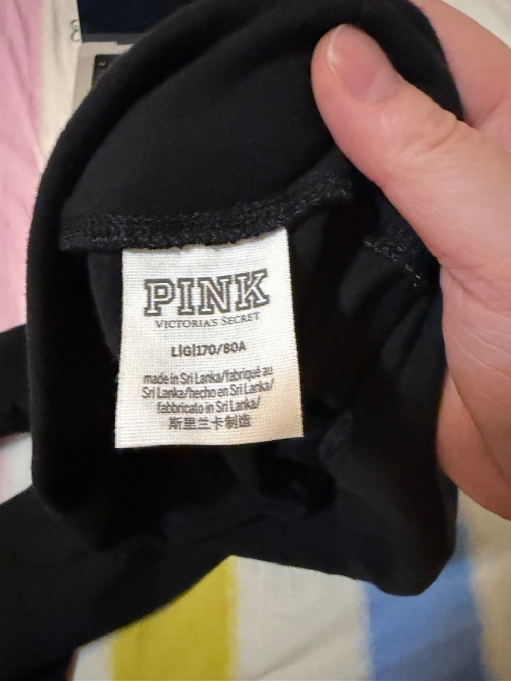 INK Victoria's Secret ALL-DAY COTTON FOLDOVER FLARE LEGGINGS Large Black - Picture 5 of 7